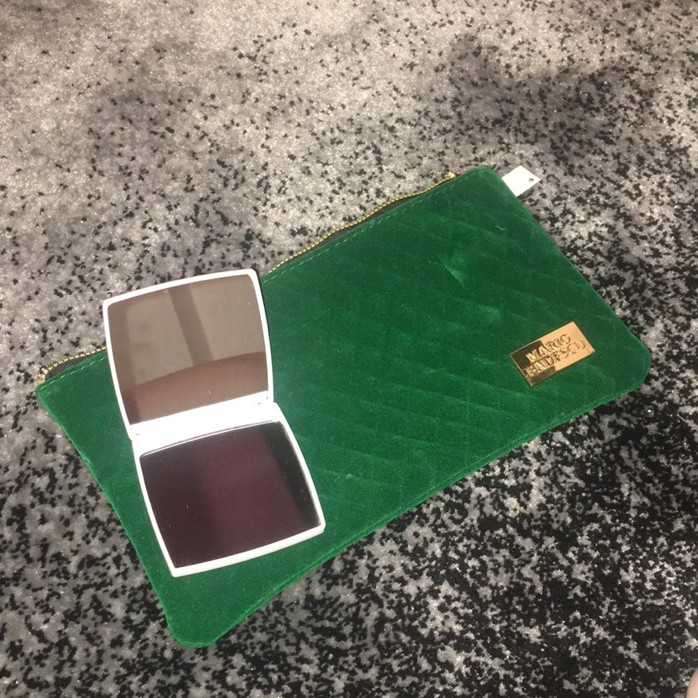Mario Badescu cosmetic bag with tags and mirror
